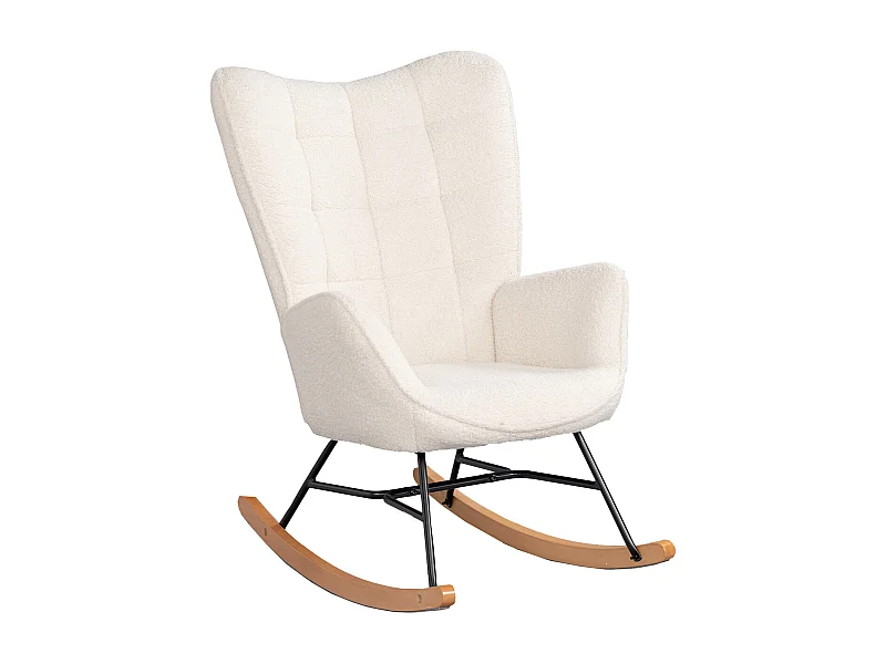 Fauteuil à bascule rocking chair scandinave en bouclette,Funkel