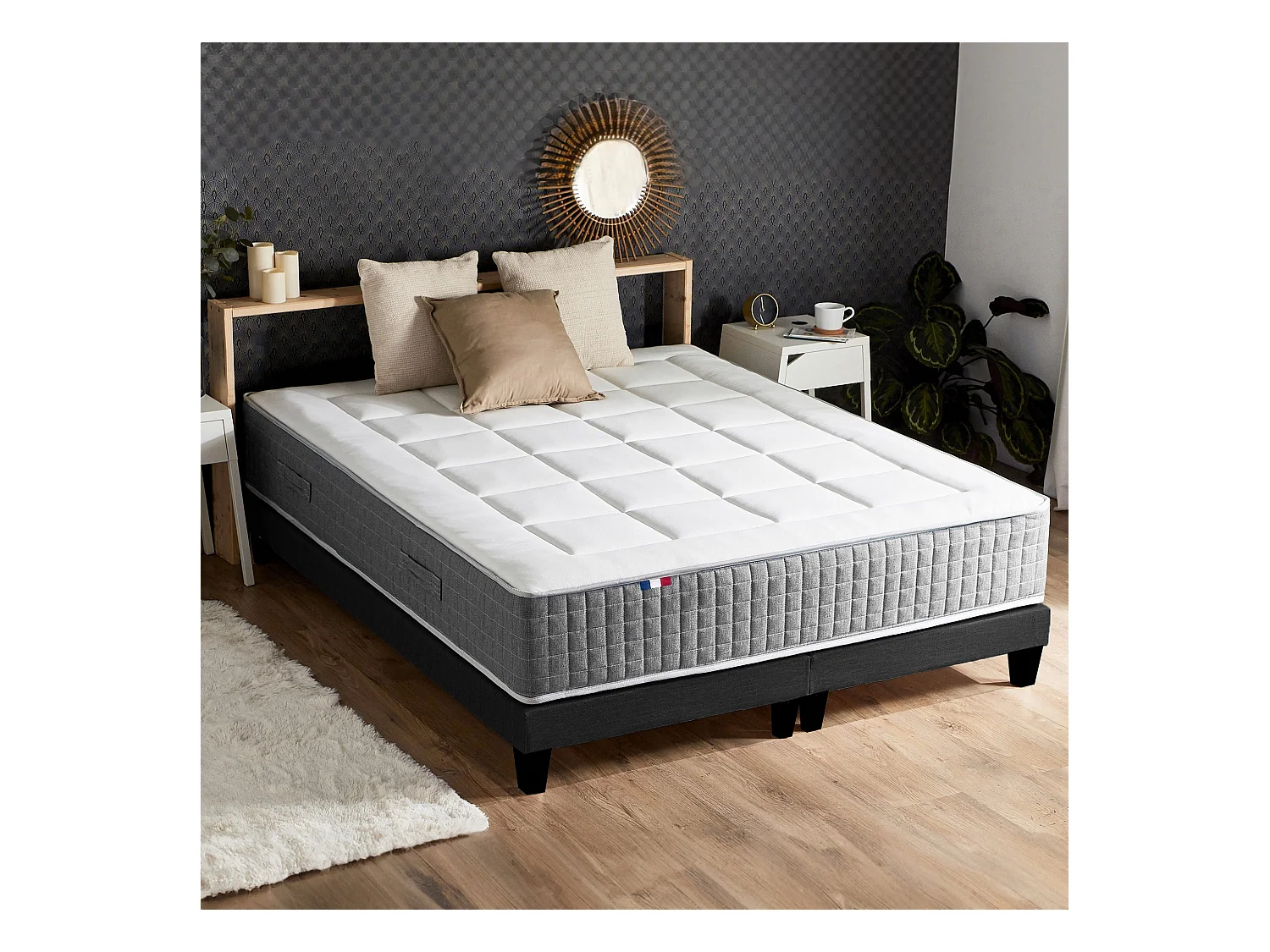 Ensemble matelas MAX avec sommier, oreiller et couette, confort optimal Dimensions - 160 x 200 cm