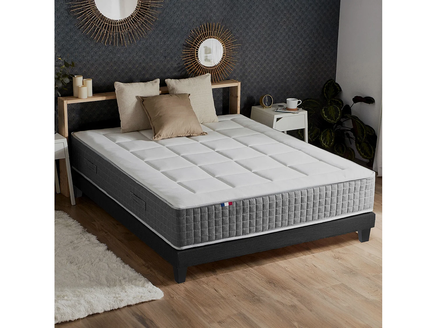 Ensemble matelas MAX avec sommier, oreiller et couette, confort optimal Dimensions - 160 x 200 cm