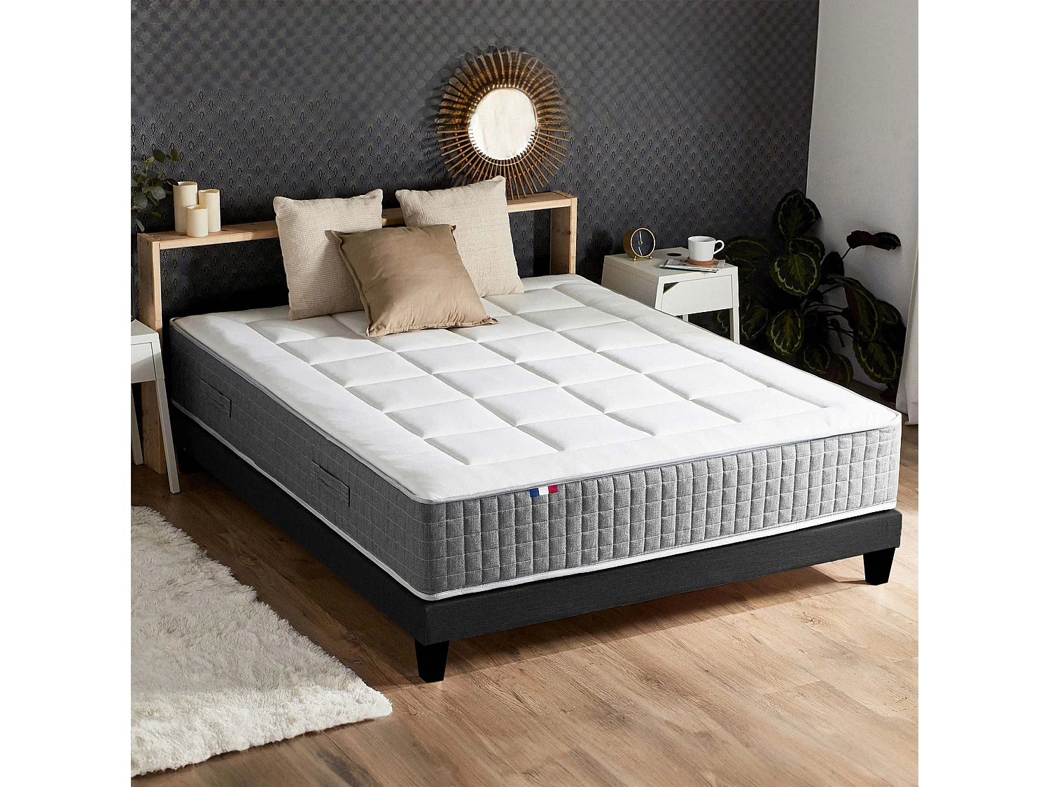 Ensemble matelas MAX avec sommier, oreiller et couette, confort optimal Dimensions - 160 x 200 cm