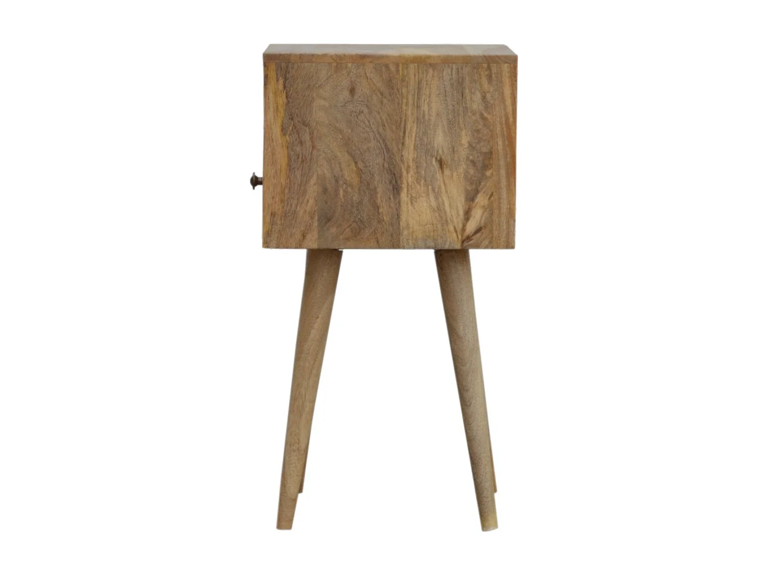Table de chevet circulaire Mini Oak-ish Artisan Furniture, 1 tiroir, marron