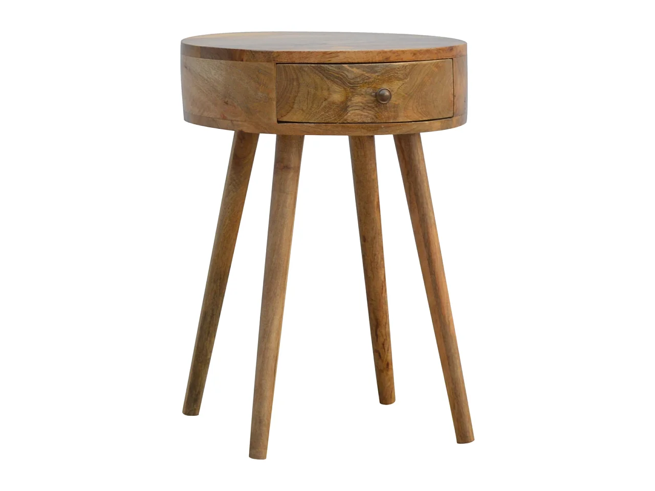 Nordic circular bedside table.
