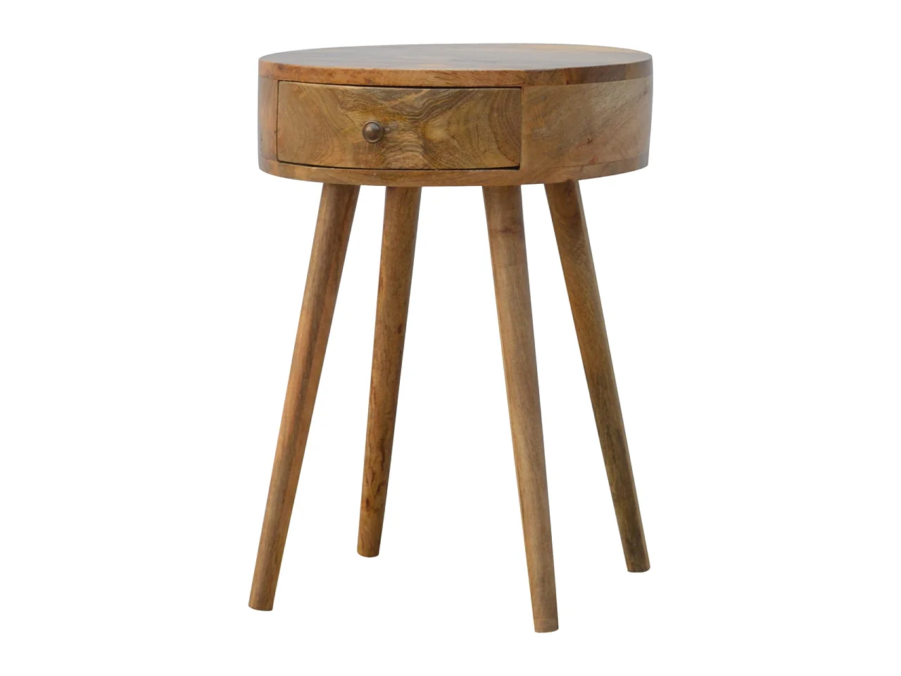 Nordic circular bedside table.