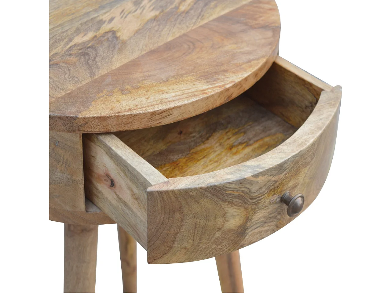 Nordic circular bedside table.