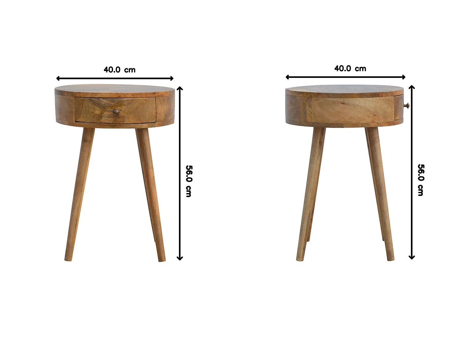 Nordic circular bedside table.
