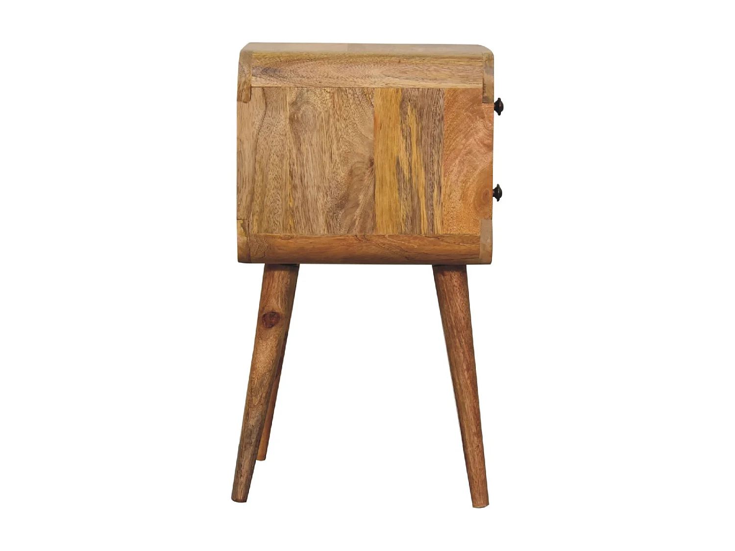 Mini Table de Nuit Courbée en Chêne-Style