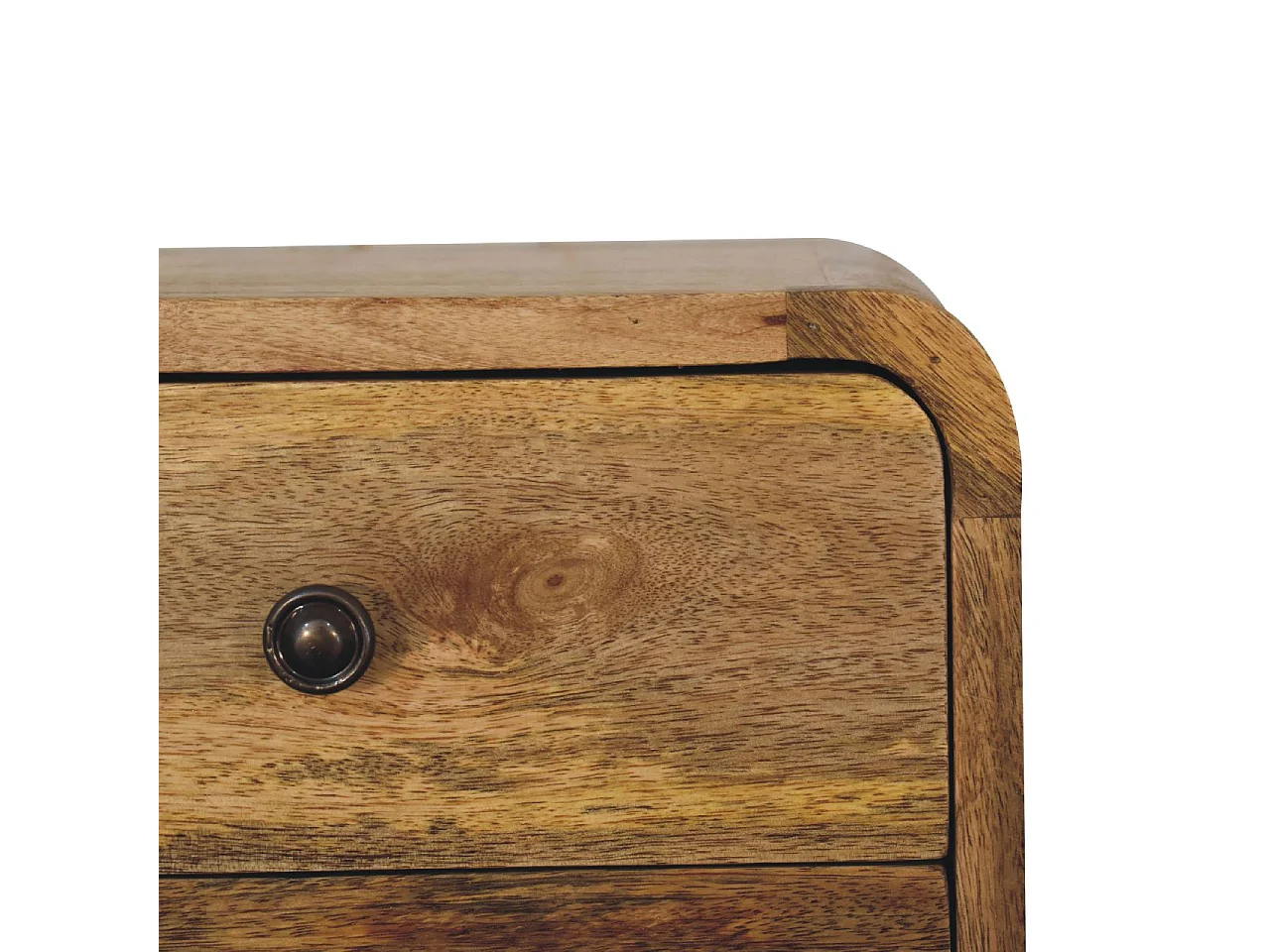 Artisan Furniture Dębowa mini wisząca szafka nocna z zakrzywionym wzorem, sypialnia