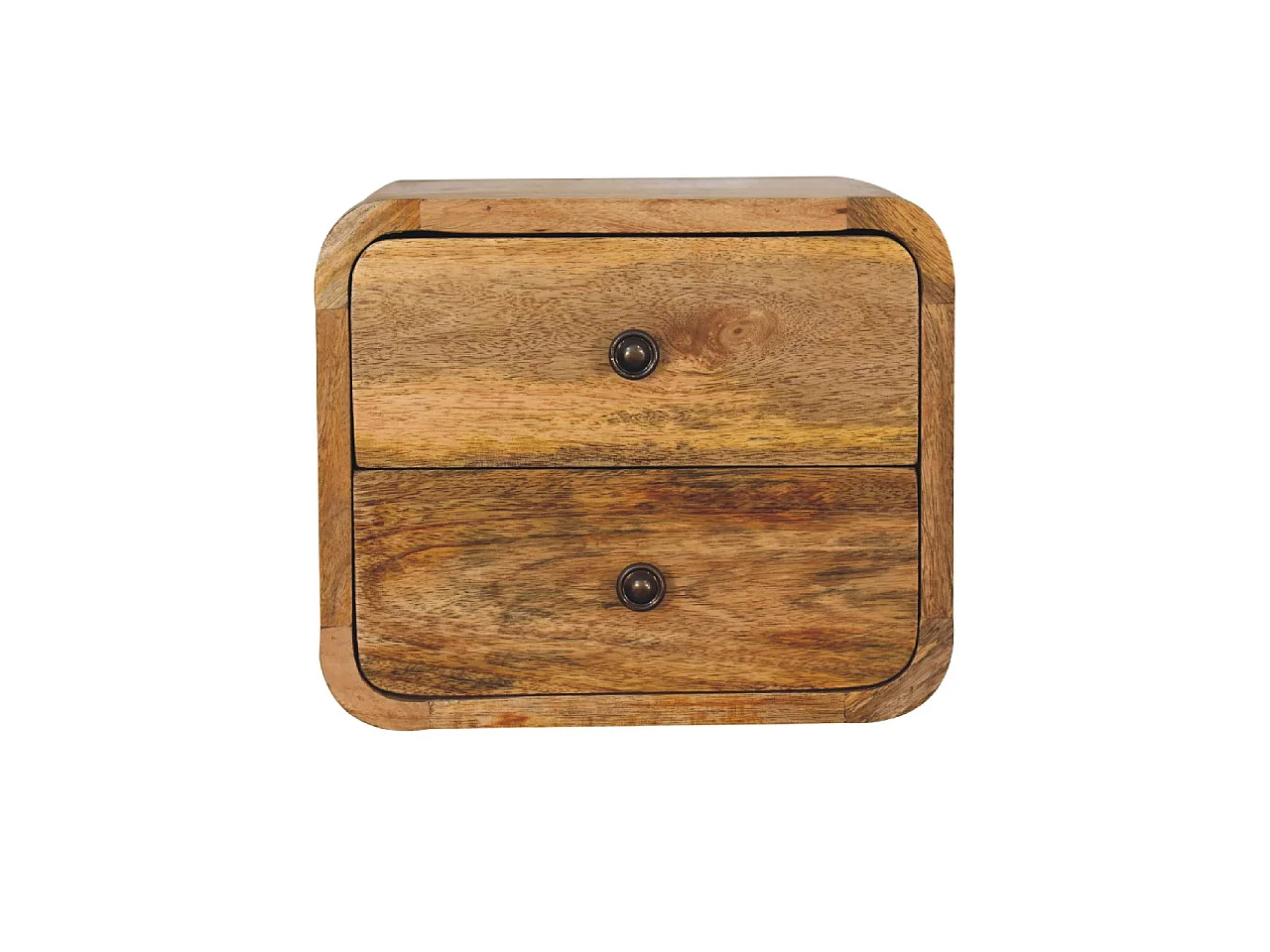 Mini curved floating oak-style bedside table
