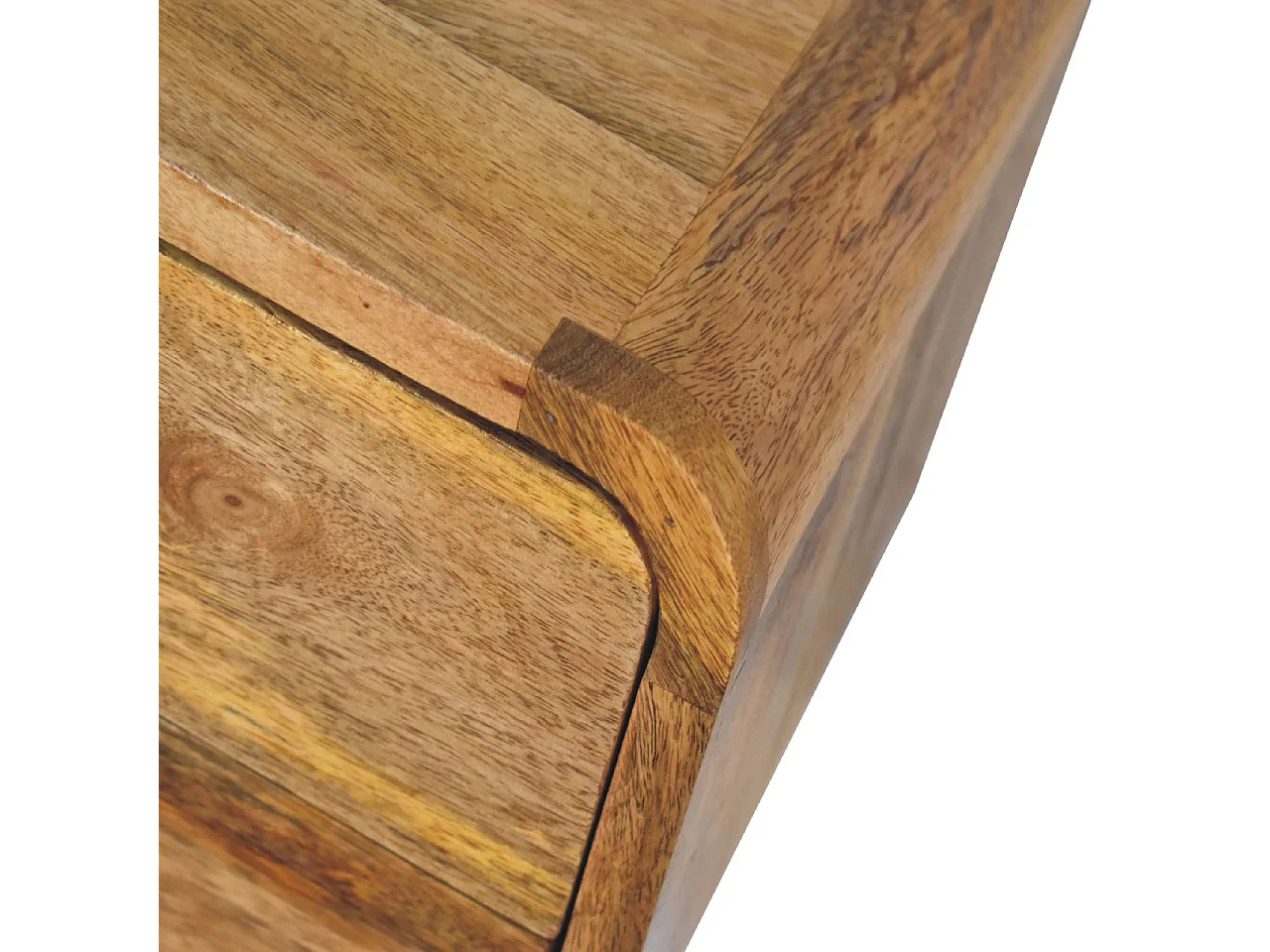 Mini curved floating oak-style bedside table