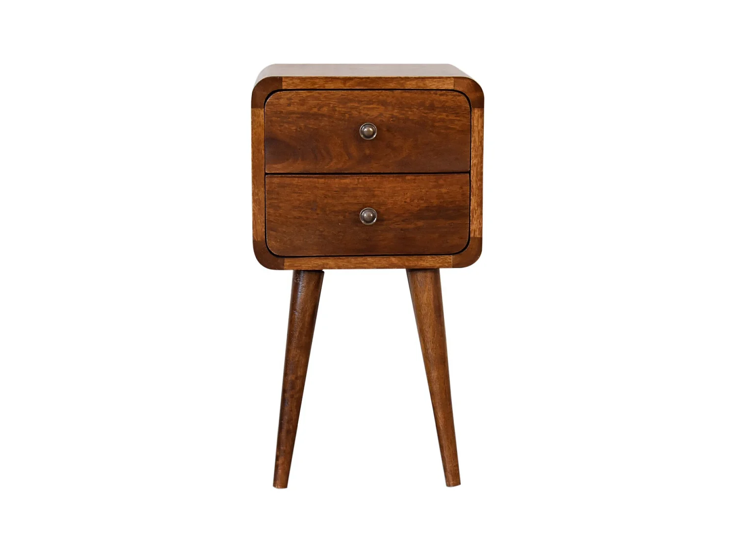 Mini Table de Chevet Courbée en Châtaignier.