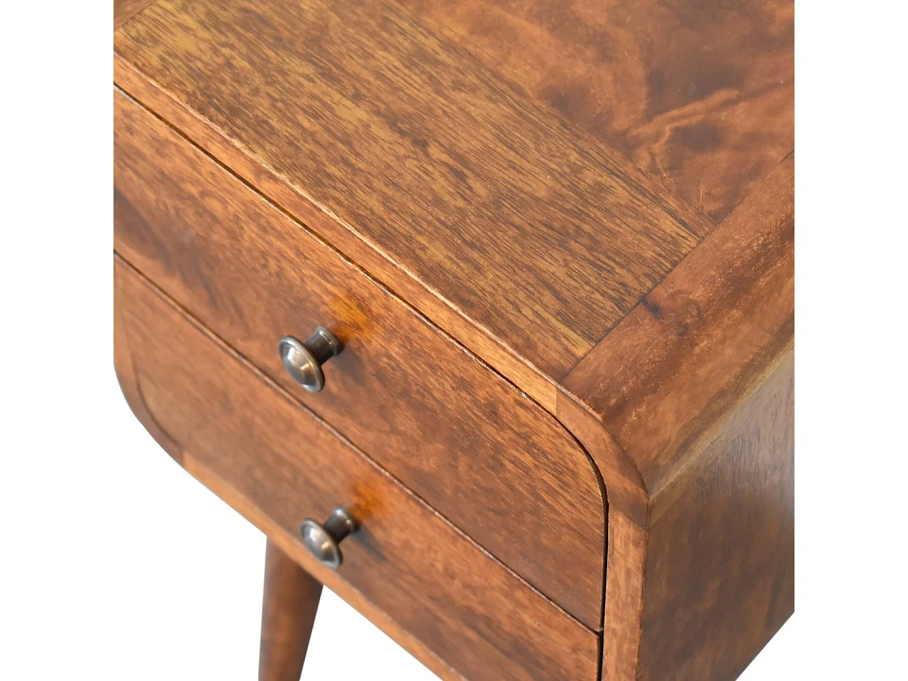 Mini Table de Chevet Courbée en Châtaignier.