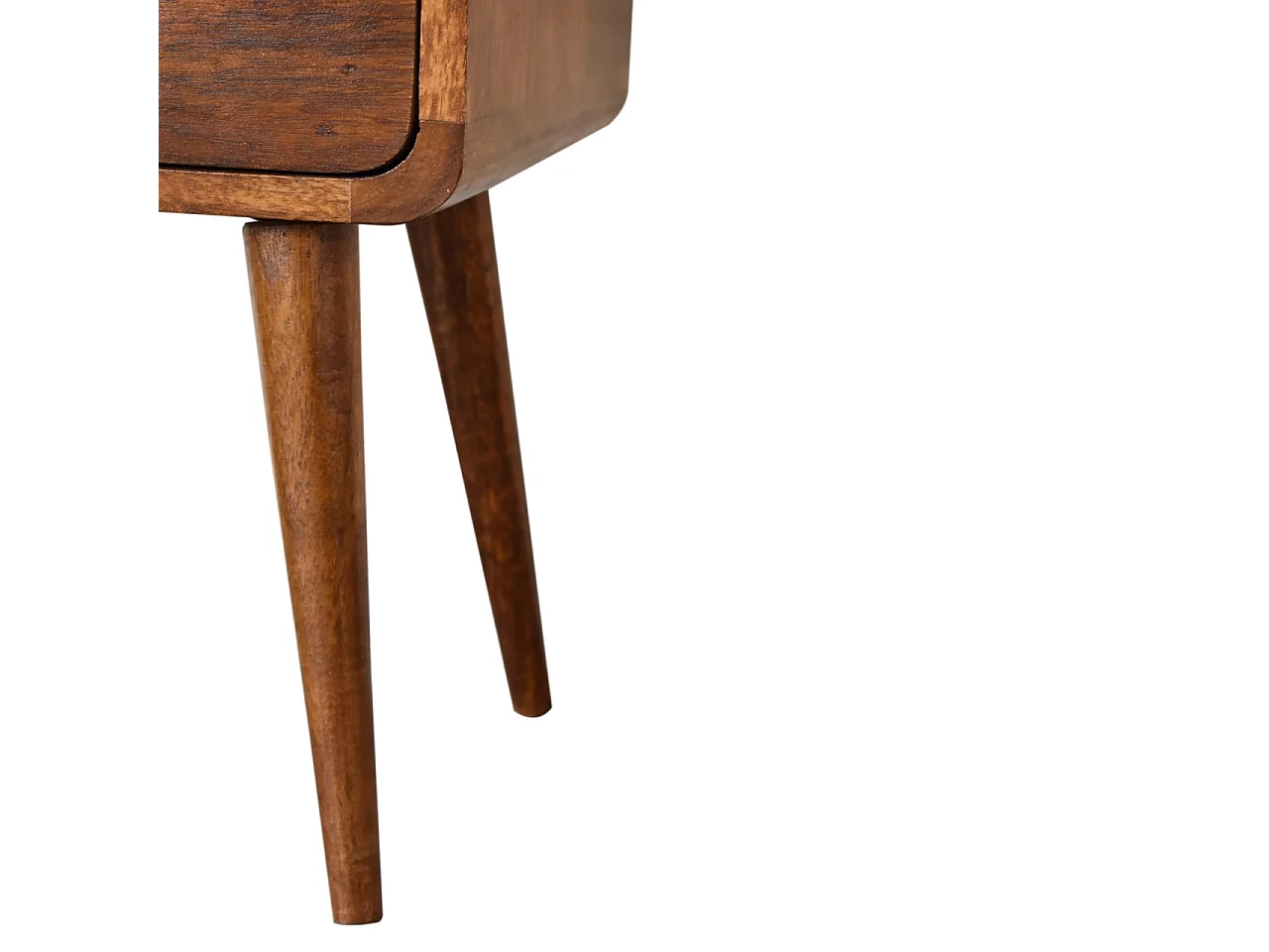 Mini Table de Chevet Courbée en Châtaignier.