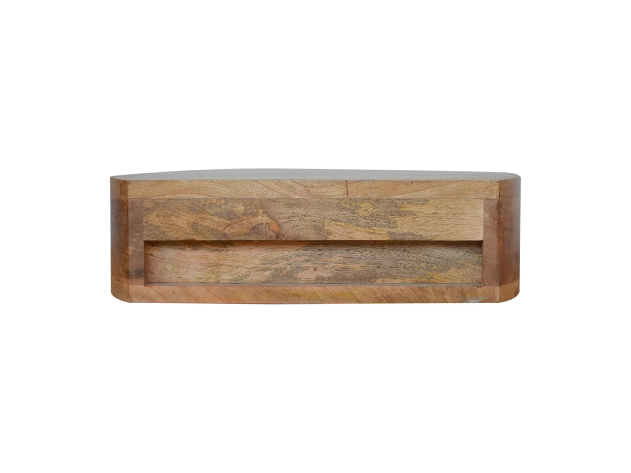Ronde wandnachtkast van massief hout met 1 lade van Artisan Furniture, beige.