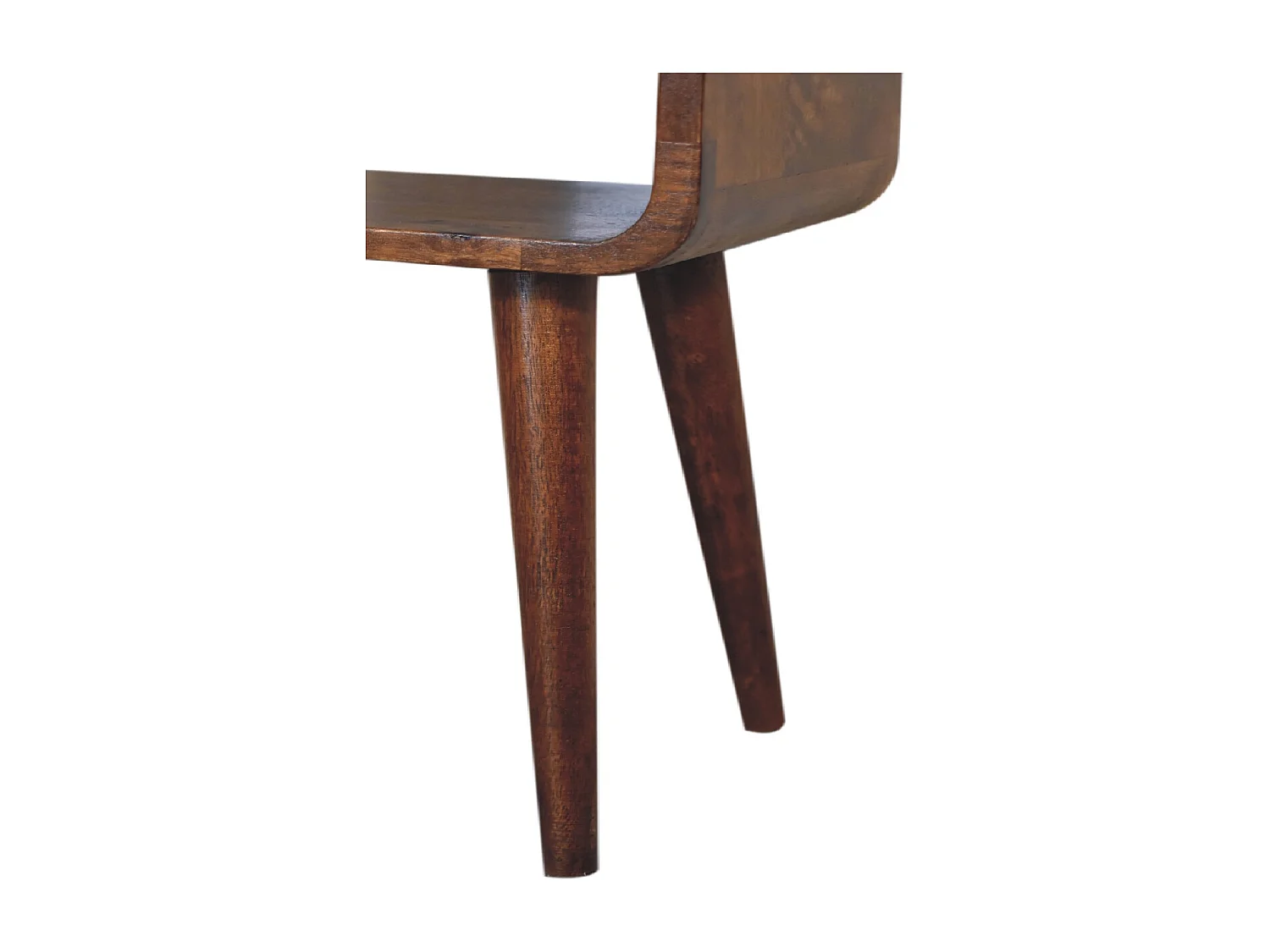Artisan Furniture Solid Wood Mini Chestnut Curved Open Bedside, Brown, 1 Open Slot