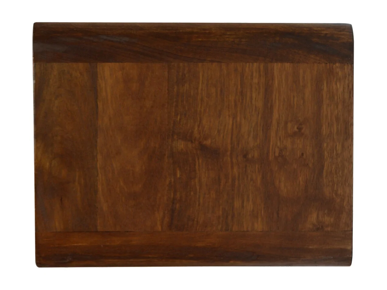 Table de chevet flottante courbée en châtaignier Artisan Furniture, 2 tiroirs, marron clair