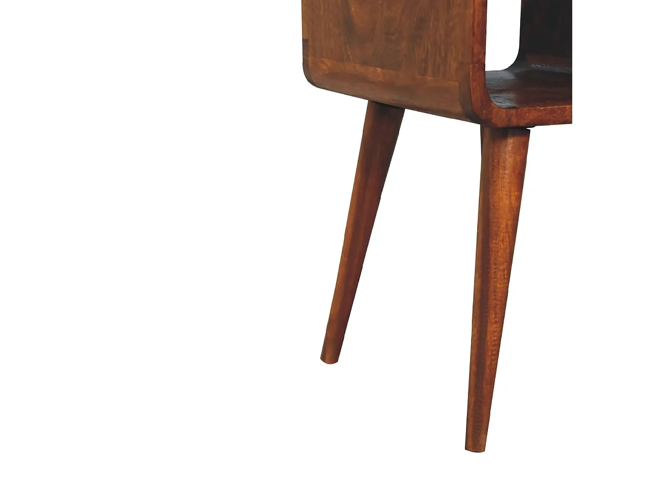 Artisan Furniture Solid Wood Mini Chestnut Curve Lower Bedside, 1 Drawer, 1 Open-Slot, Brown