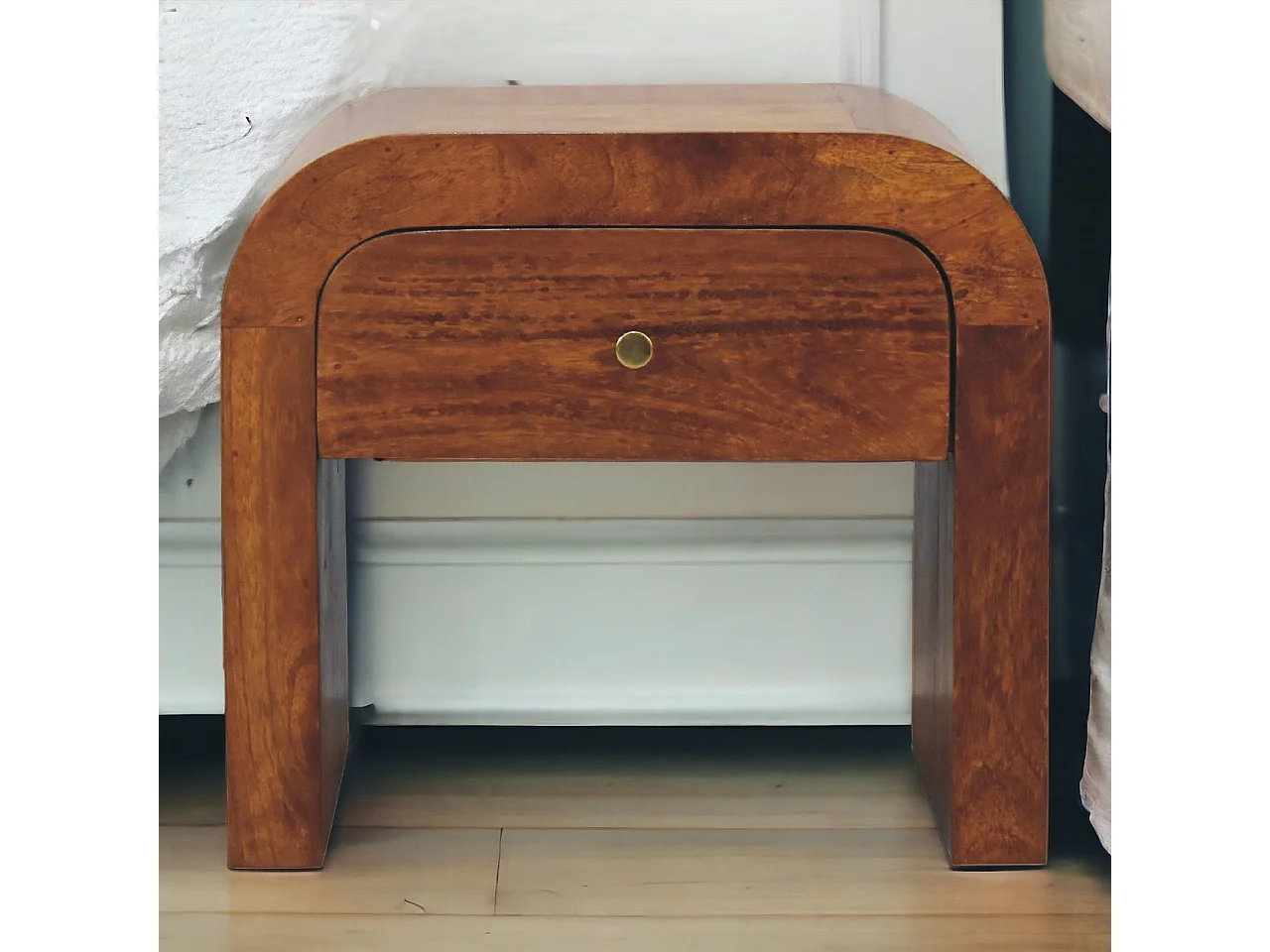 Artisan Furniture Solid Wood Darcy Chestnut Bedside, 1 Drawer, Brown