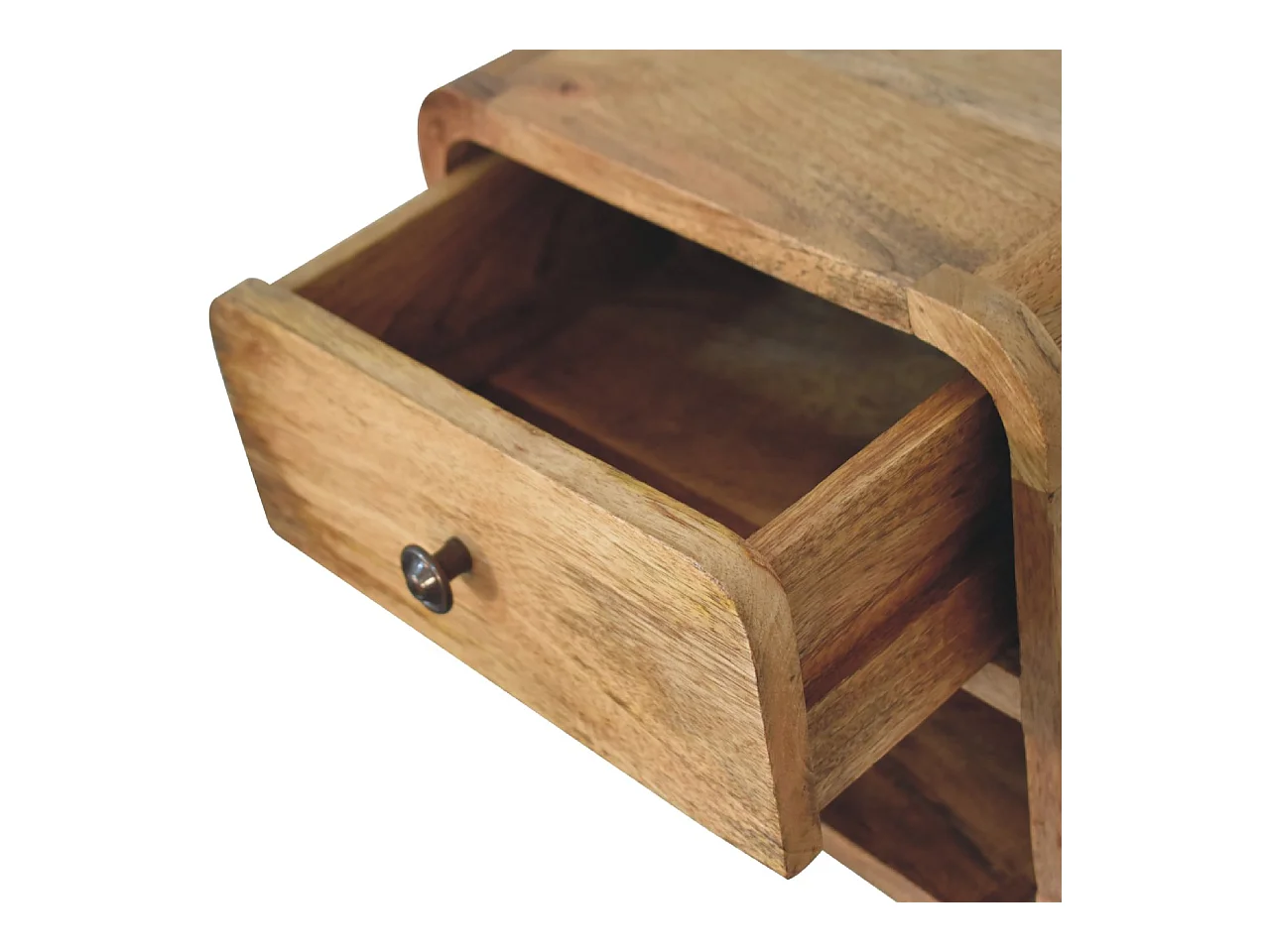 Artisan Furniture Massief Houten Mini Eiken-achtige Zwevende Nachtkast met Open Sleuf, Slaapkamer Nachtkastje