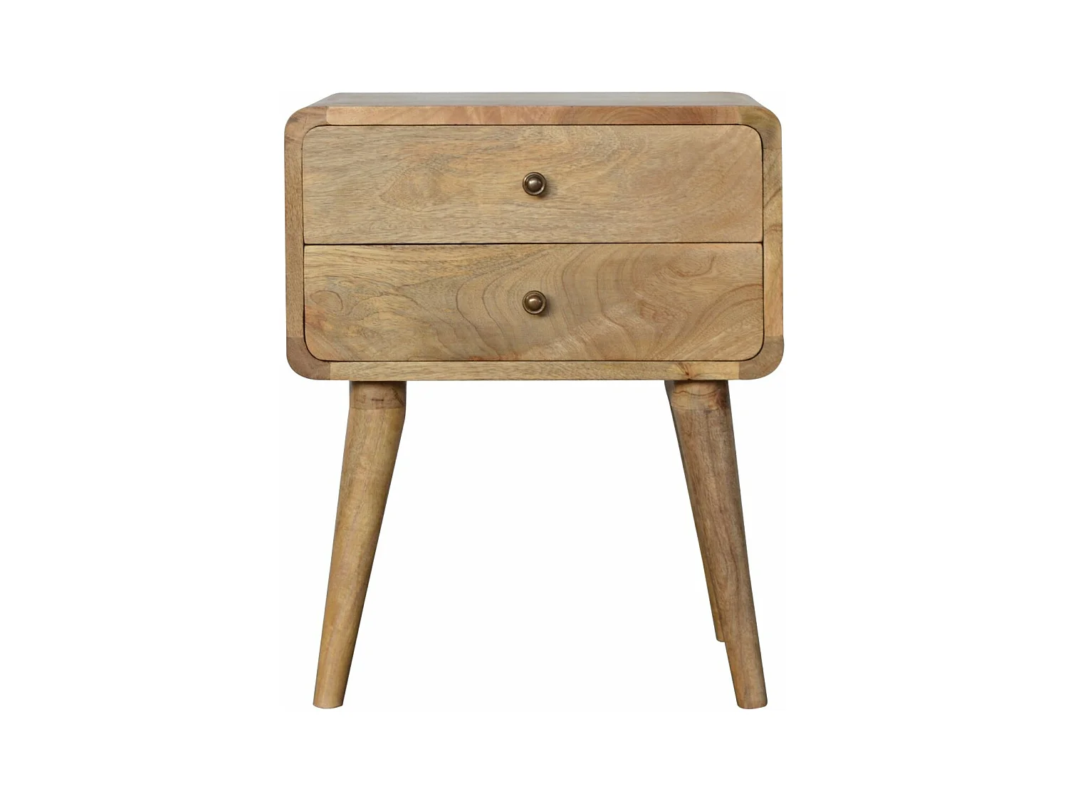 Artisan Furniture Dębowa zakrzywiona szafka nocna, sypialnia