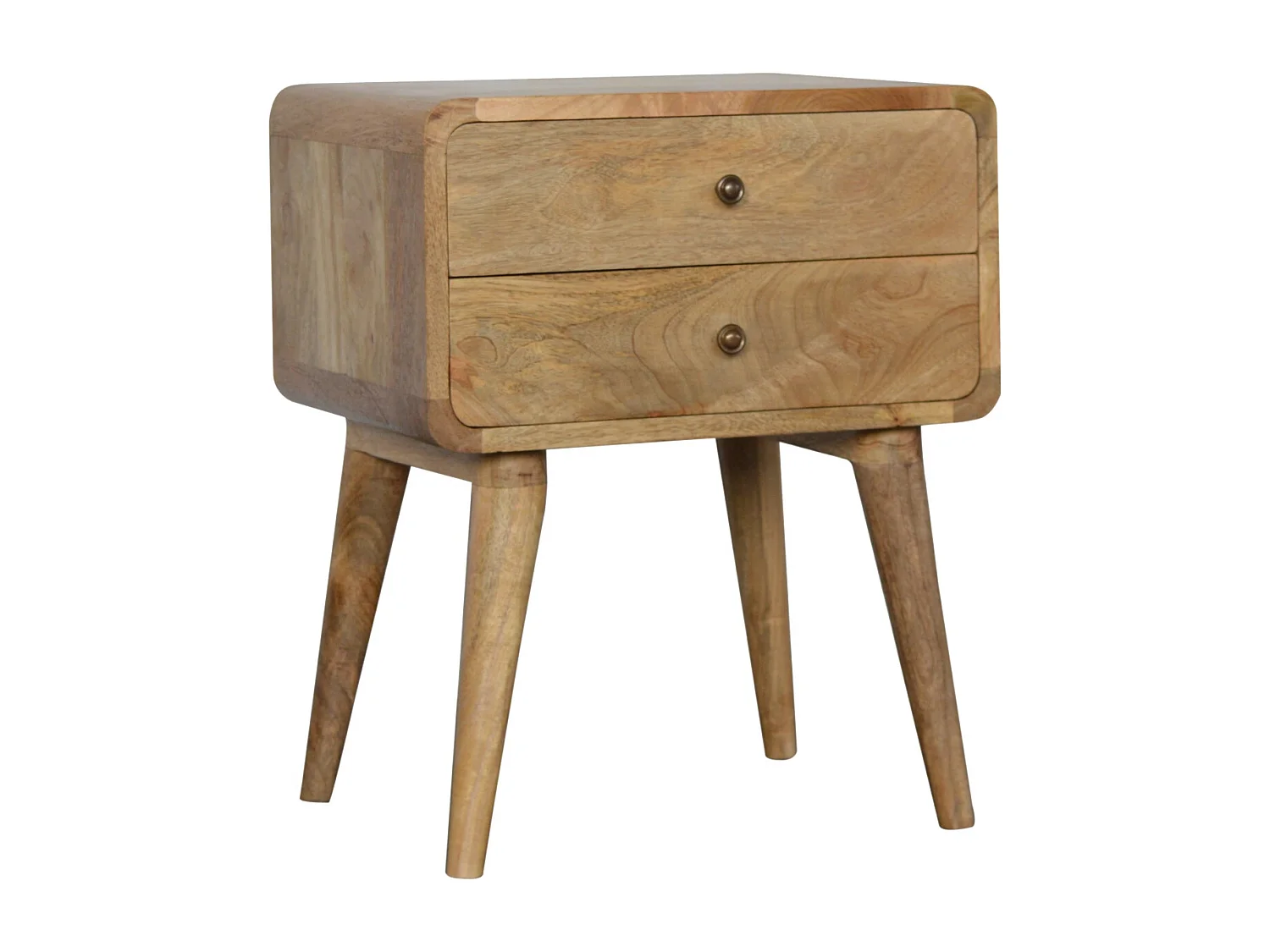 Artisan Furniture Dębowa zakrzywiona szafka nocna, sypialnia