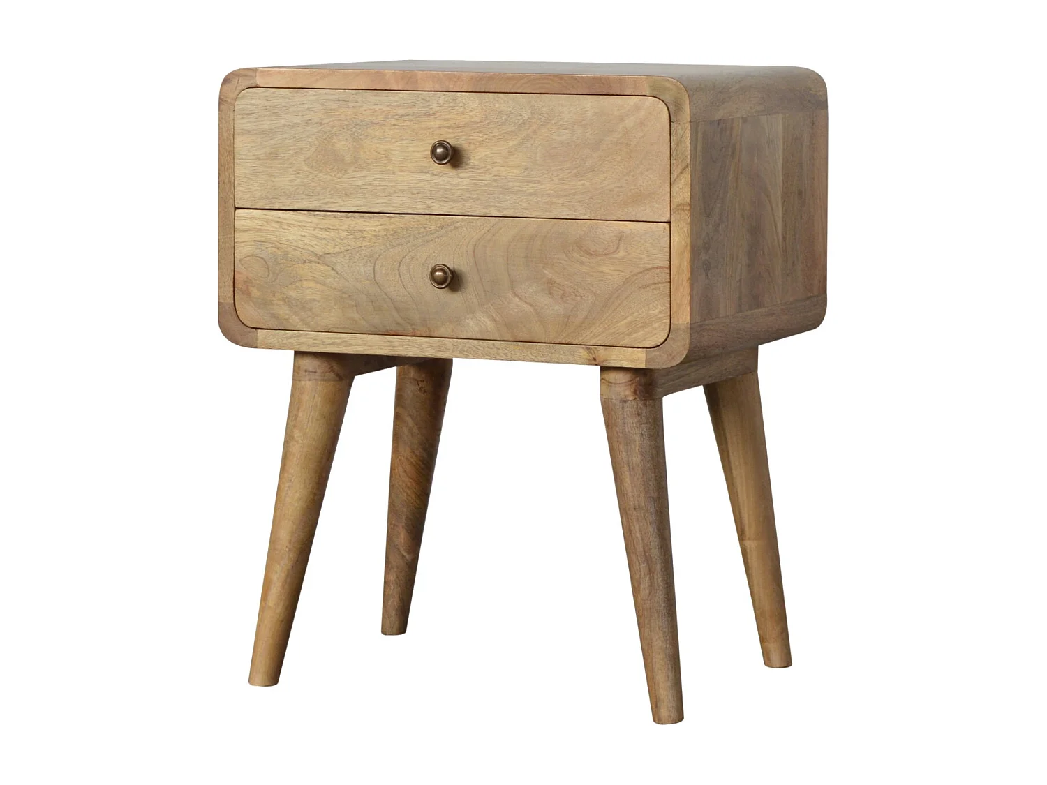 Artisan Furniture Dębowa zakrzywiona szafka nocna, sypialnia