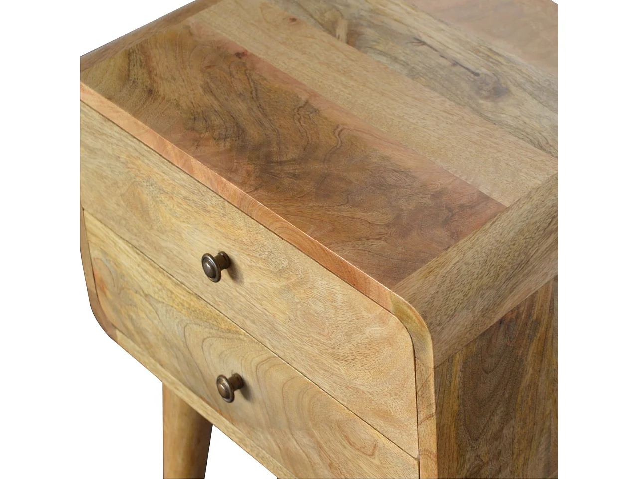 Artisan Furniture Dębowa zakrzywiona szafka nocna, sypialnia