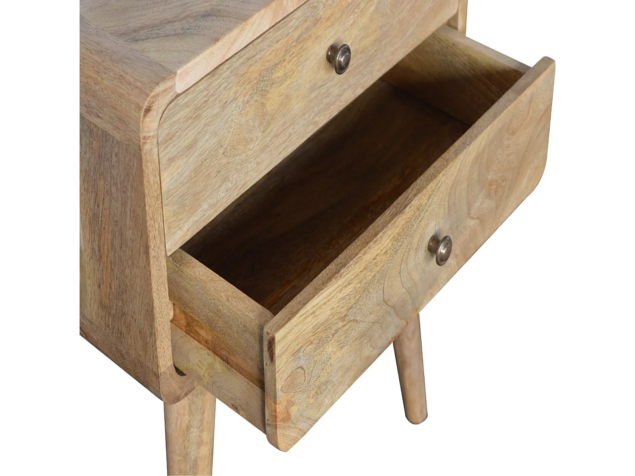 Gebogener Nachttisch aus Eiche - Stil