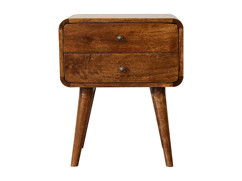 Table de Nuit Courbée en Châtaignier