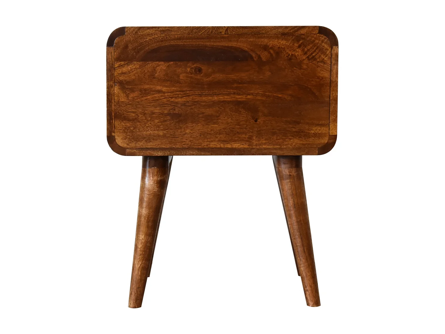 Comodino curvo color castagna Artisan Furniture, 2 cassetti, marrone