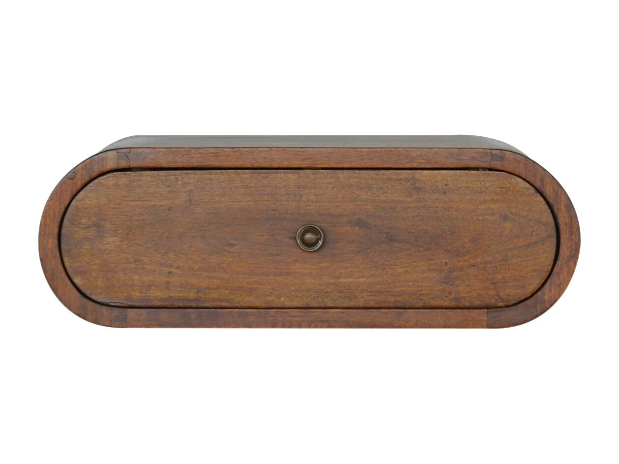 Artisan Furniture Wisząca okrągła orzechowa szafka nocna, sypialnia