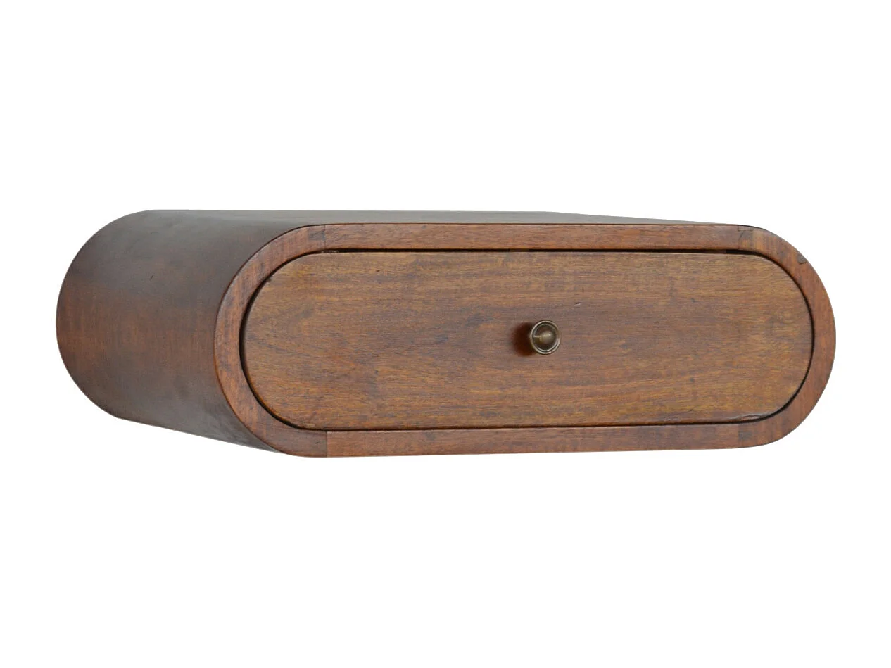 Artisan Furniture Wisząca okrągła orzechowa szafka nocna, sypialnia