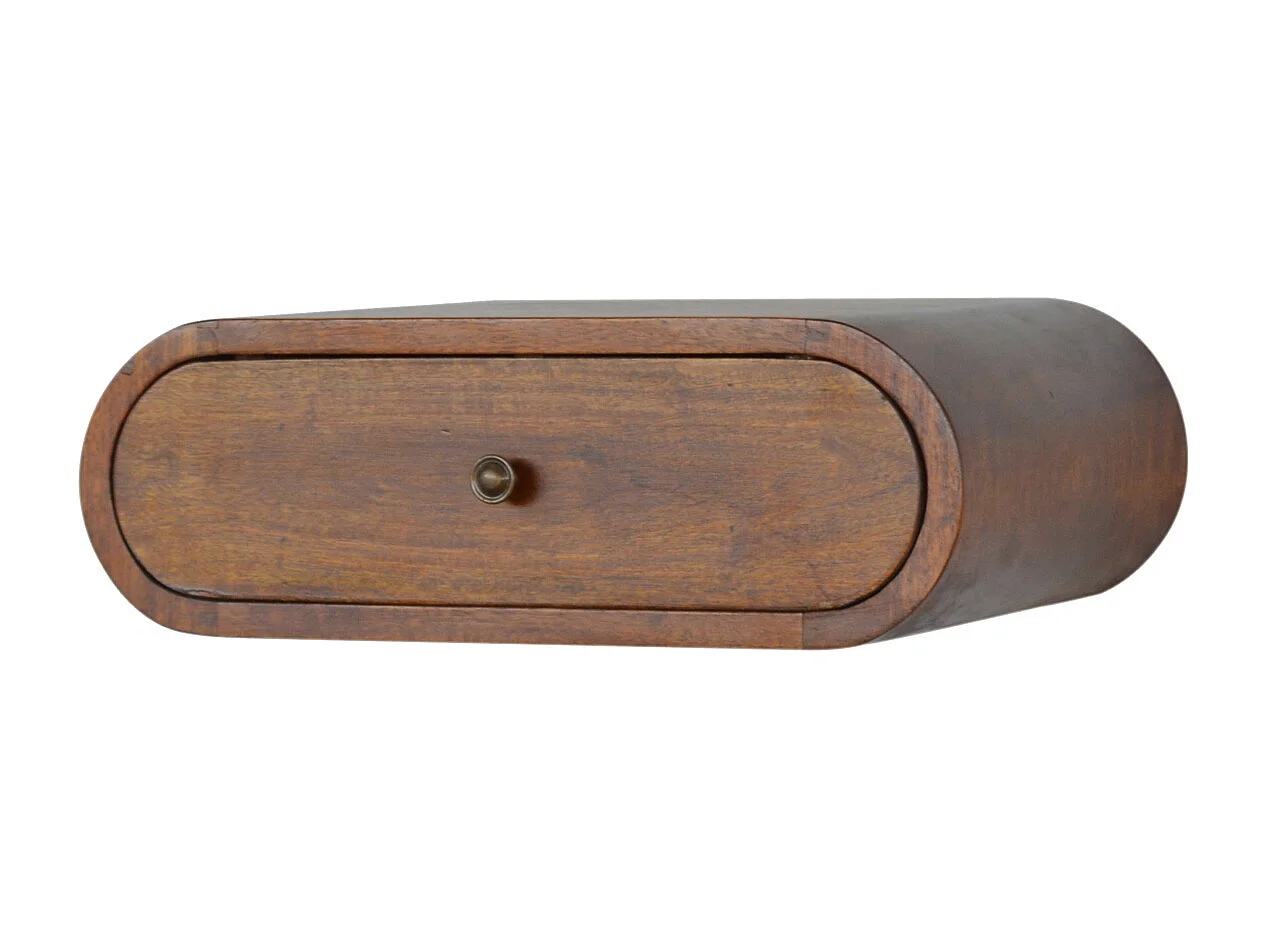 Artisan Furniture Wisząca okrągła orzechowa szafka nocna, sypialnia