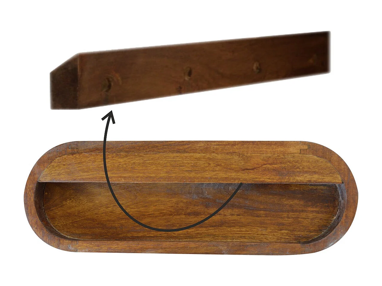 Artisan Furniture Wisząca okrągła orzechowa szafka nocna, sypialnia