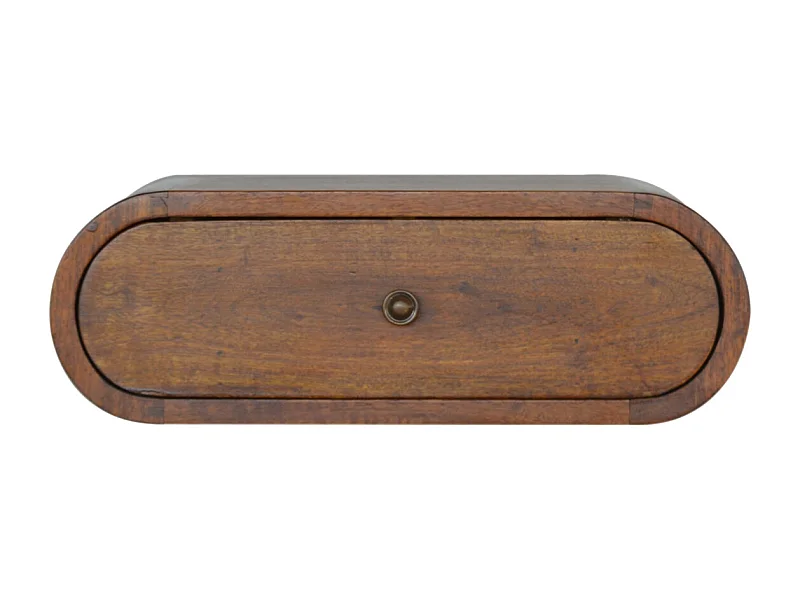 Artisan Furniture Wisząca okrągła orzechowa szafka nocna, sypialnia