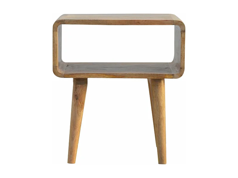 Table de chevet ouverte courbée.