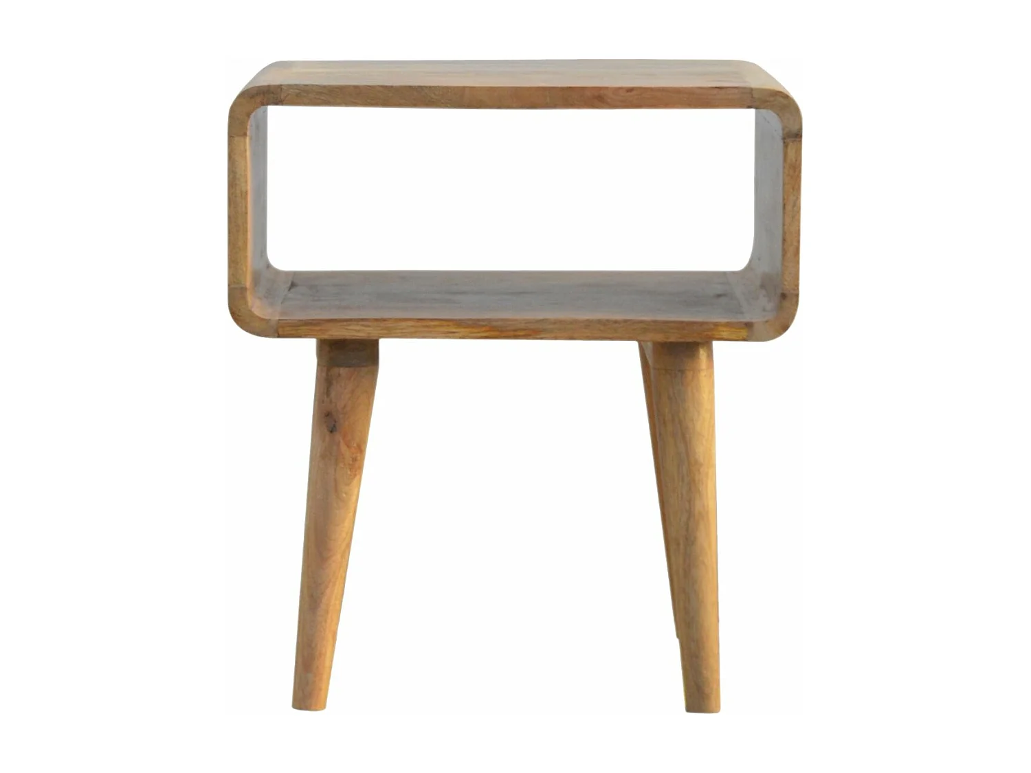 Artisan Furniture Dębowa zakrzywiona otwarta szafka nocna, sypialnia