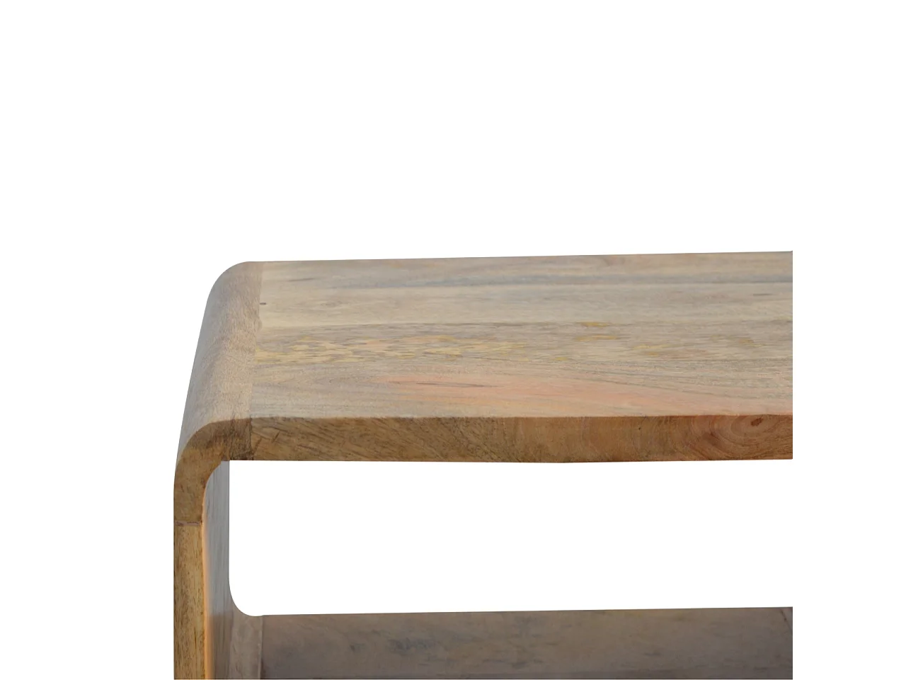 Artisan Furniture Dębowa zakrzywiona otwarta szafka nocna, sypialnia