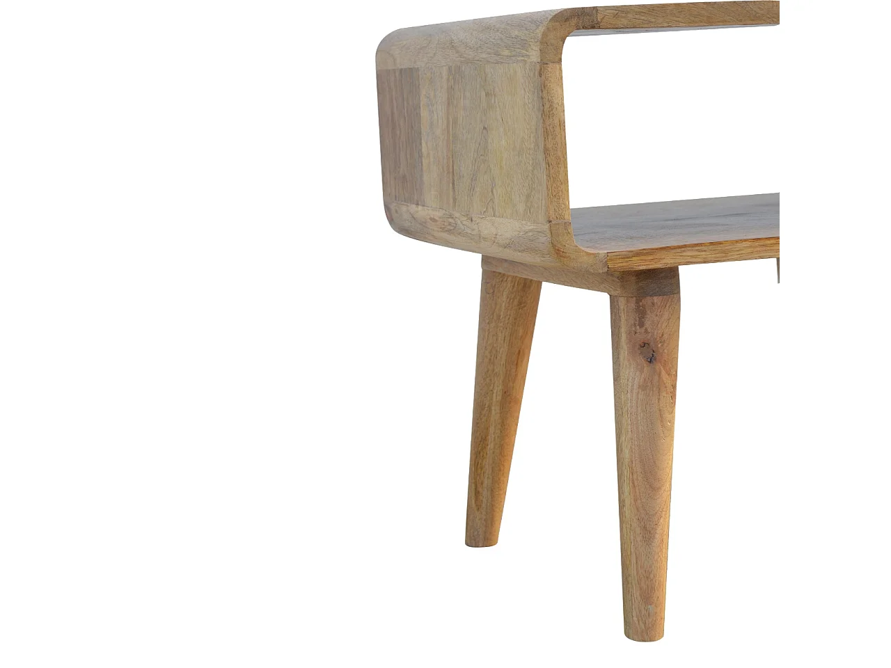 Artisan Furniture Dębowa zakrzywiona otwarta szafka nocna, sypialnia