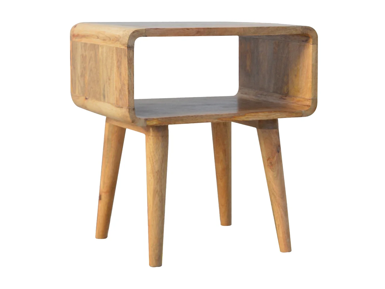 Table de chevet ouverte courbée.