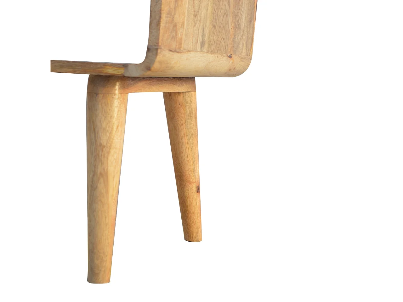 Table de chevet ouverte courbée.
