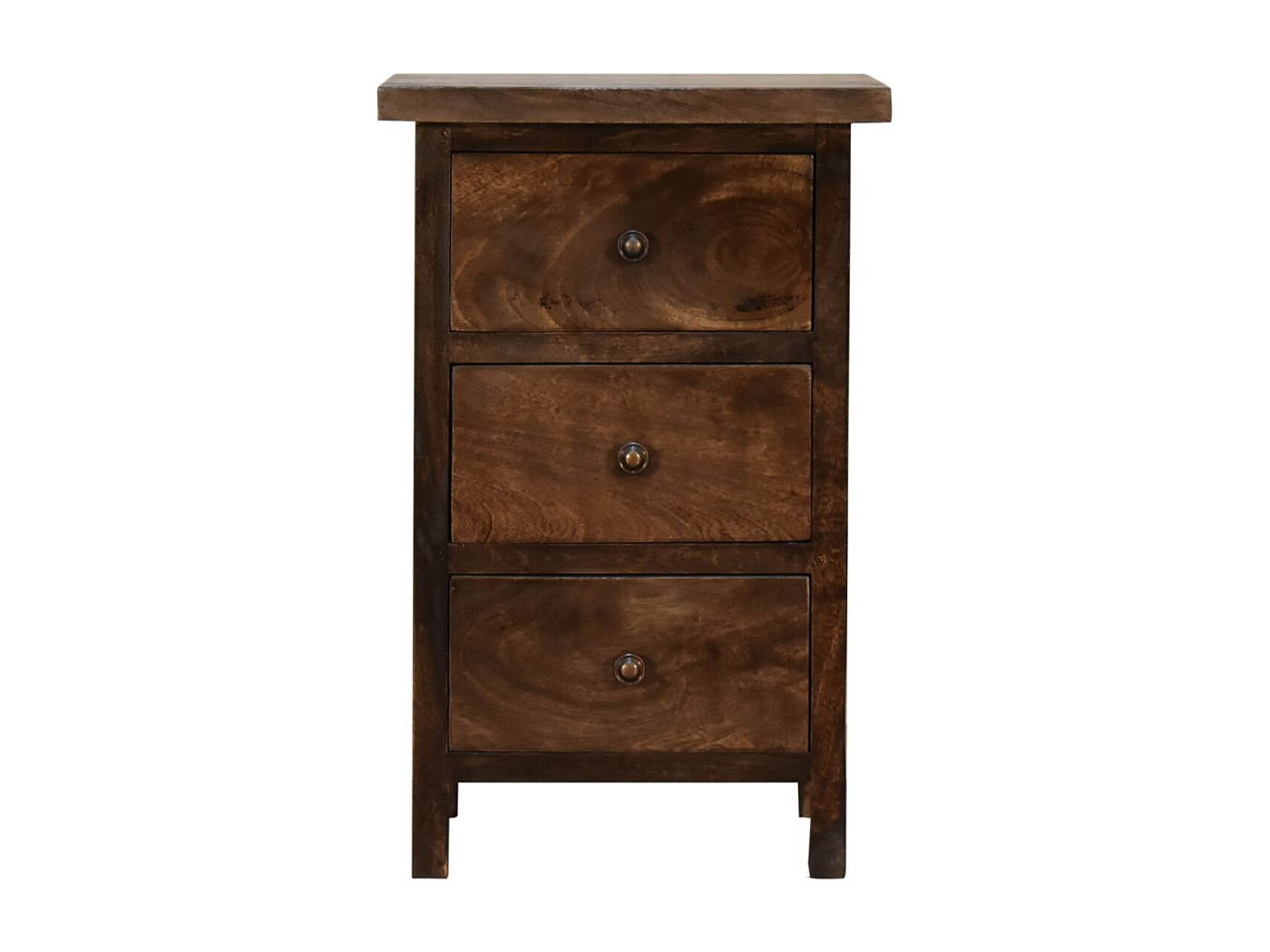 Mesita De Noche Colonial De 3 Cajones En Madera Maciza De Caoba Falkane 45 Cm 88452082