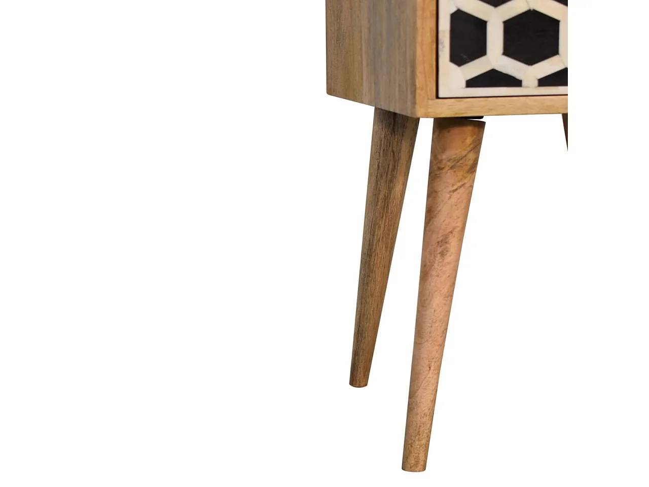 Artisan Furniture Mini Criado-Mudo com Marchetaria de Osso e 2 Gavetas, Quarto