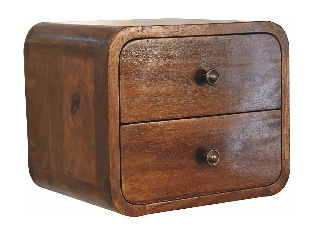 Table de chevet mini en châtaignier suspendue.