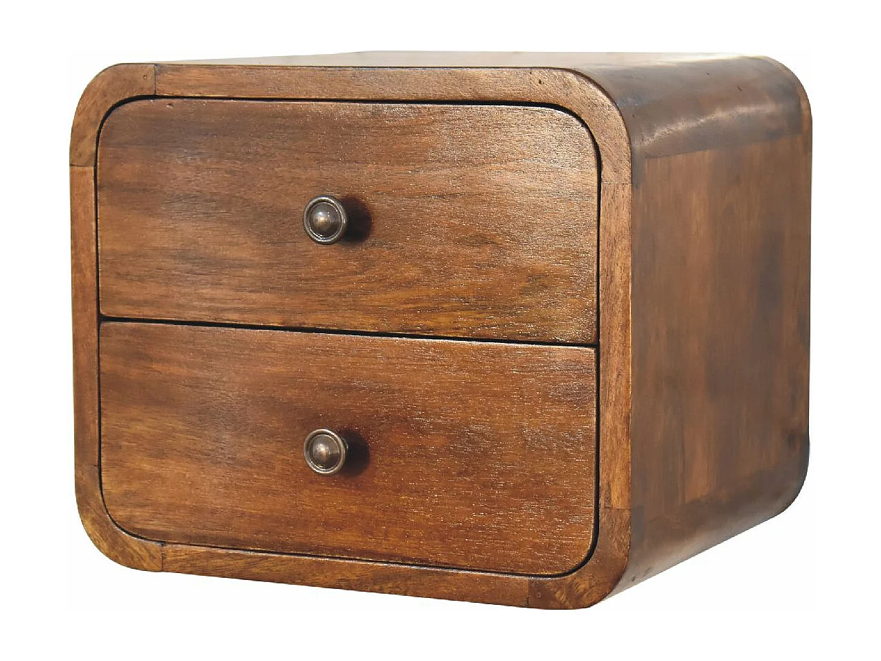 Table de chevet mini en châtaignier suspendue.