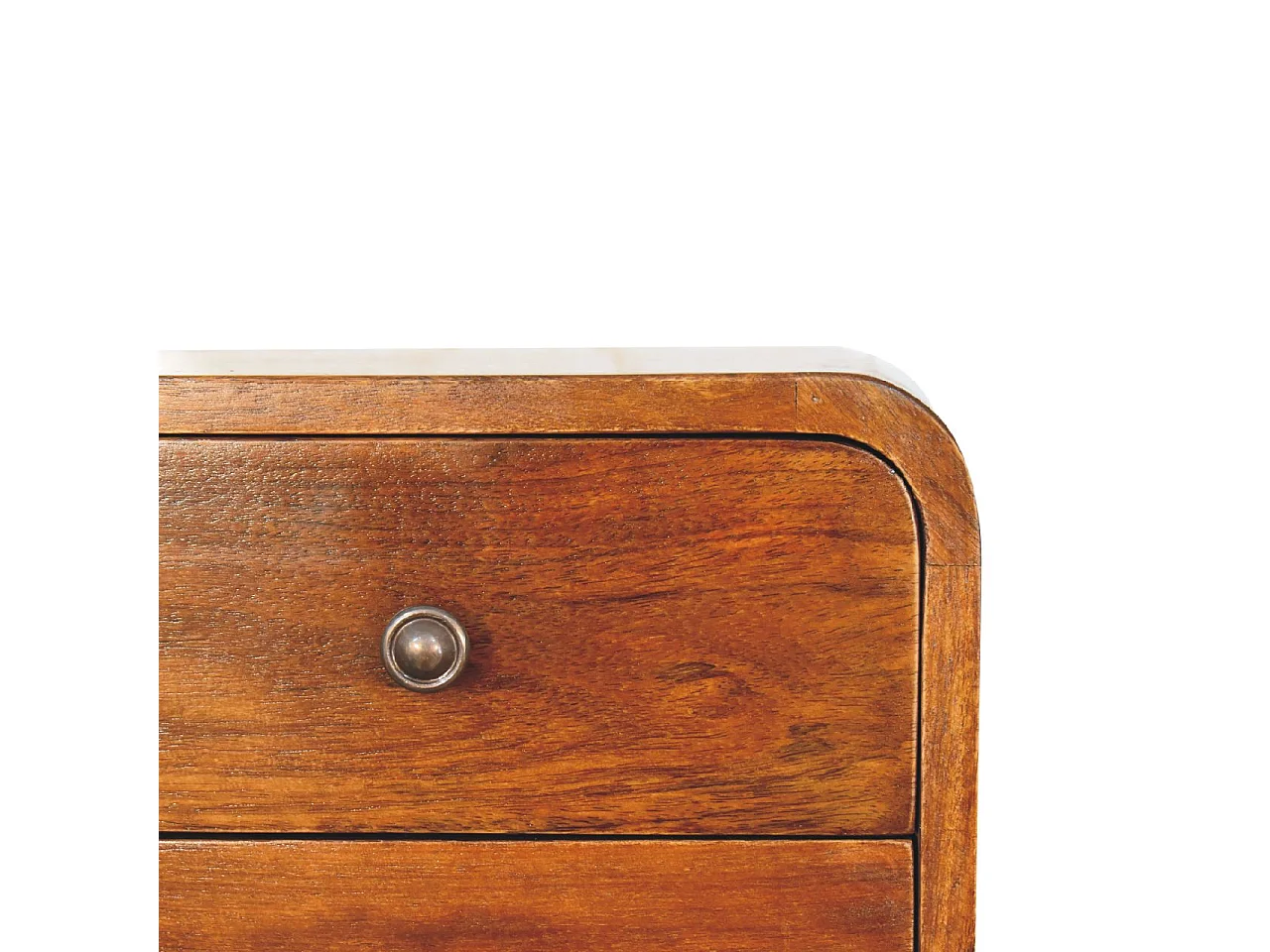 Mesa de cabeceira suspensa em miniatura, feita de madeira de castanheiro.
