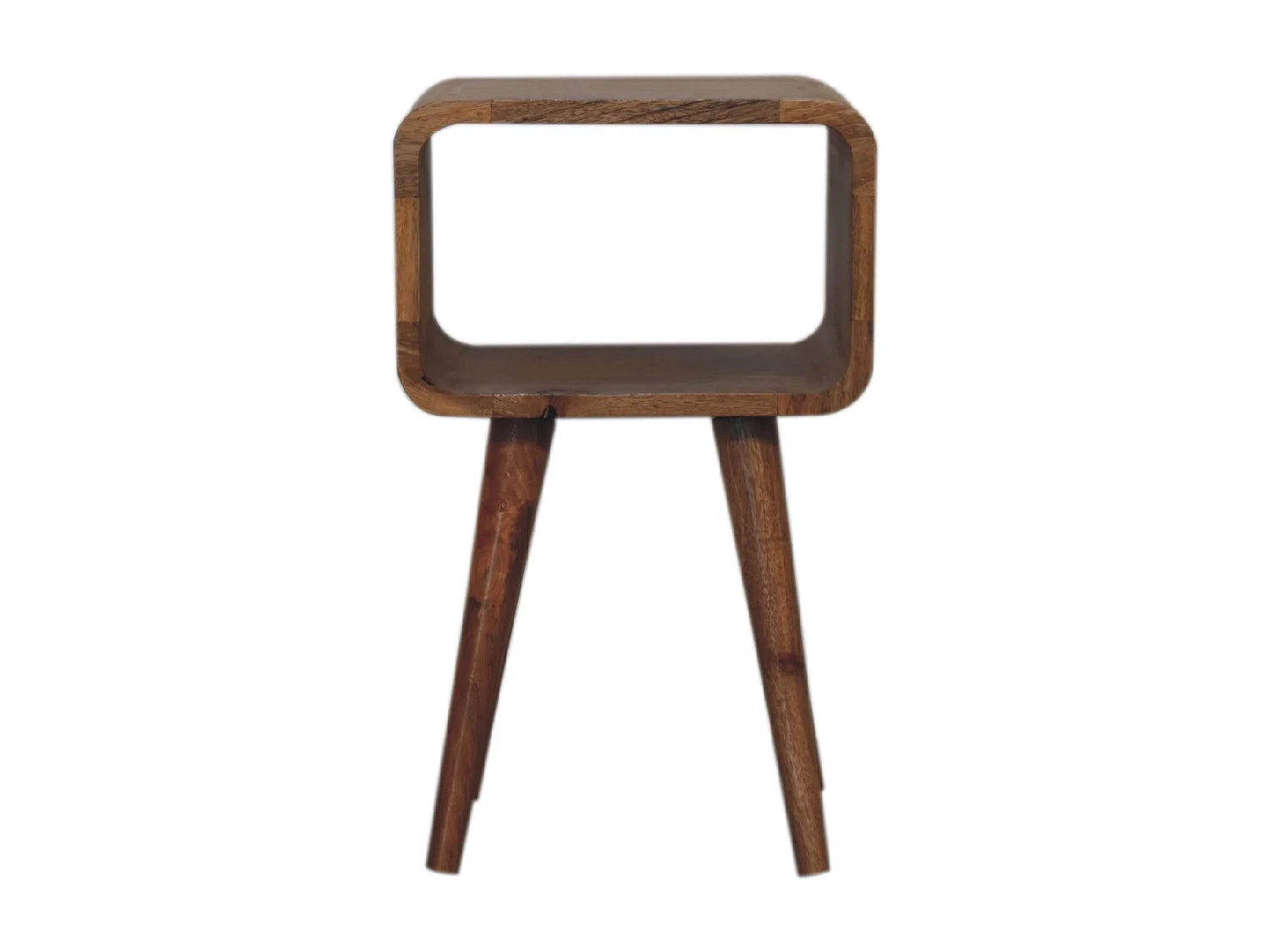 Artisan Furniture Orzechowa mini zakrzywiona szafka nocna, sypialnia