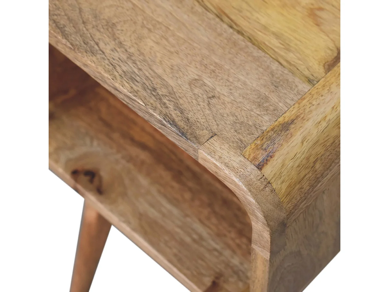 Artisan Furniture Orzechowa mini zakrzywiona szafka nocna, sypialnia