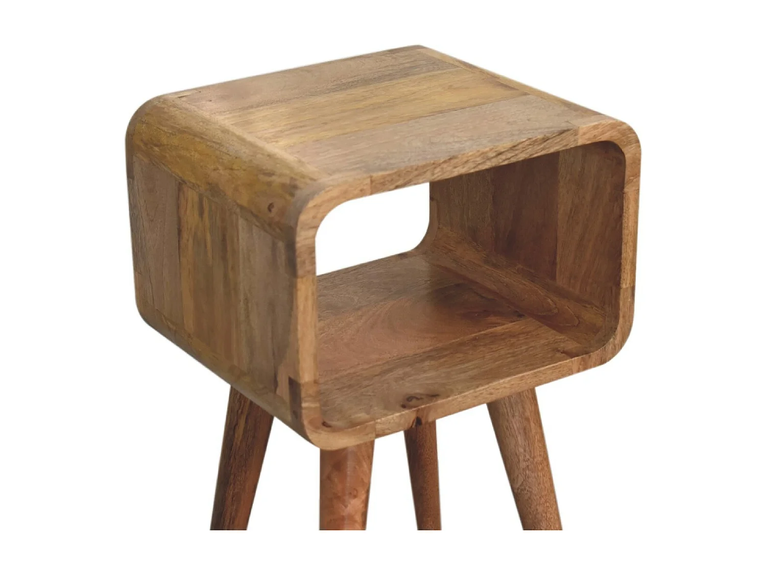 Artisan Furniture Orzechowa mini zakrzywiona szafka nocna, sypialnia