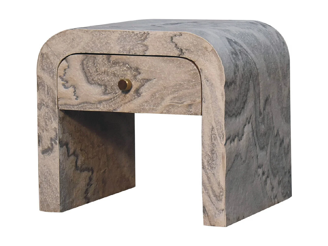 Artisan Furniture Nowoczesna drewniana szafka nocna z 1 szufladą, sypialnia