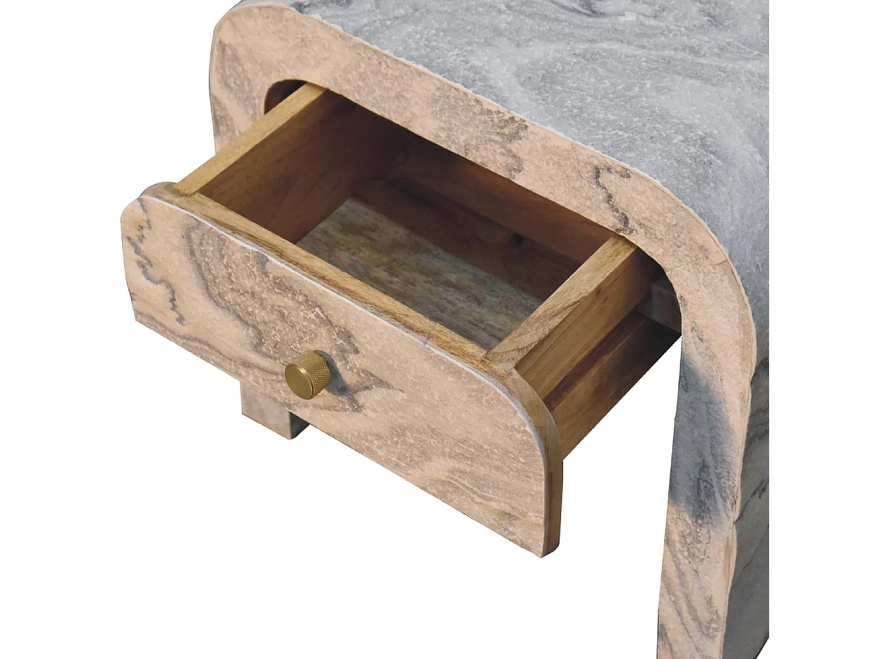 Artisan Furniture Nowoczesna drewniana szafka nocna z 1 szufladą, sypialnia